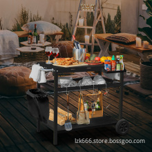 Portable Pizza Oven Table Grill Dining Cart